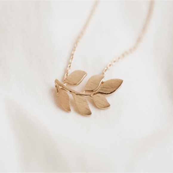 Jewelry - Leaf Branch Dainty Necklace Gold Pendant